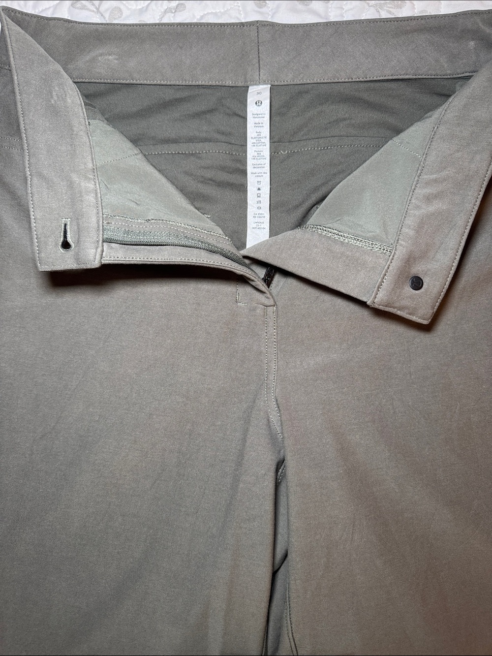 Lululemon City Sleek 5 Pocket Wide-Leg High-Rise Pant Olive/Green Size 30 LW5ENJ - Picture 7 of 13